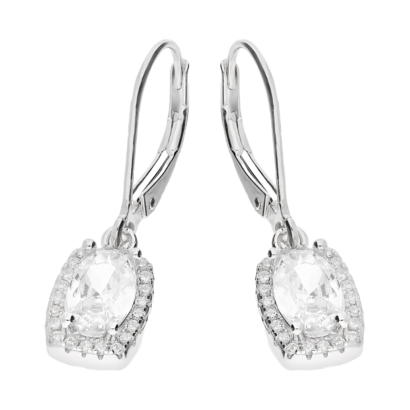 Srebrne kolczyki z cyrkoniami próby 925 - JubilerSezam.pl