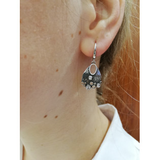 Kolczyki srebrne ażurowa galaktyka z cyrkoniami/ang.zap. SZ SG-100-KA-S próba 925