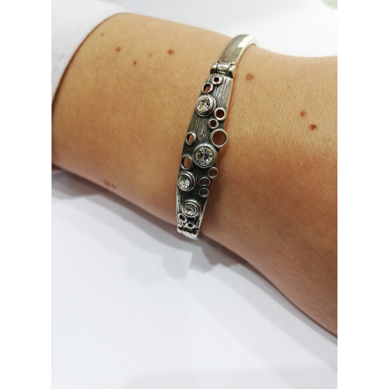 Bransoleta srebrna ażurowa galaktyka z cyrkoniami SZ SG-100-BR-S próba 925