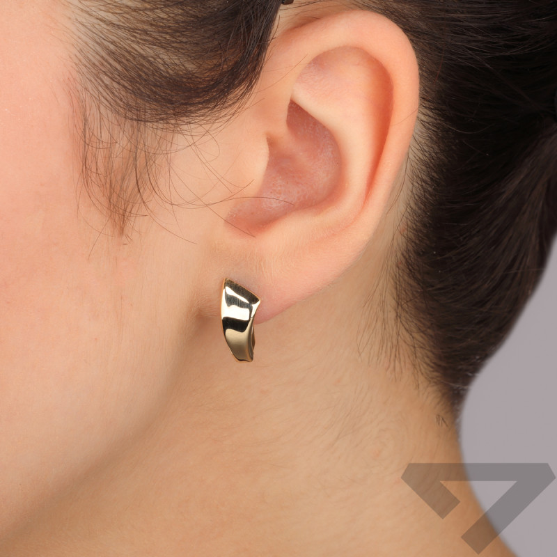 Kolczyki złote ścięta gładka blaszka/ang.zap. CI 4705 próba 375