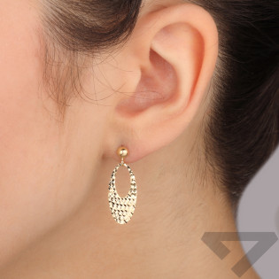 Kolczyki złote grawerowany owal/sztyft CI 2835A próba 375