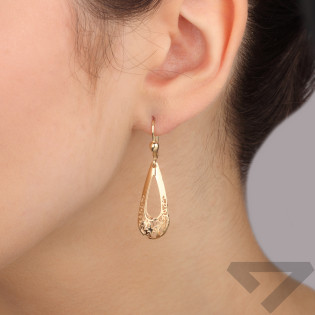 Kolczyki złote kropla z ornamentem/big.zam. CI 7096 próba 375