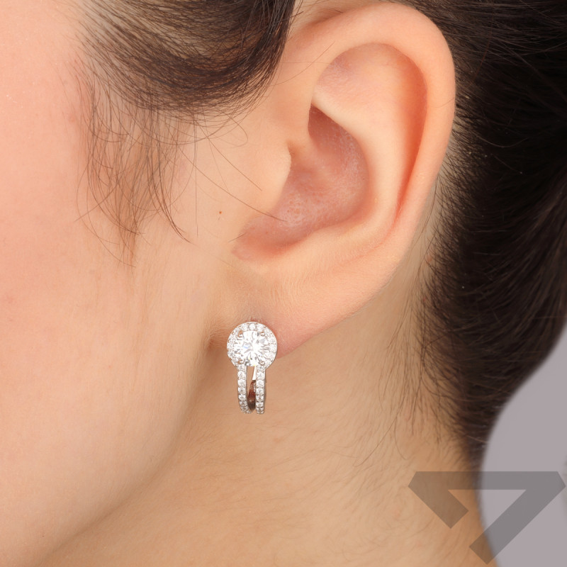 Kolczyki srebrne z białymi cyrkoniami/ang.zap. TB 21795 próba 925