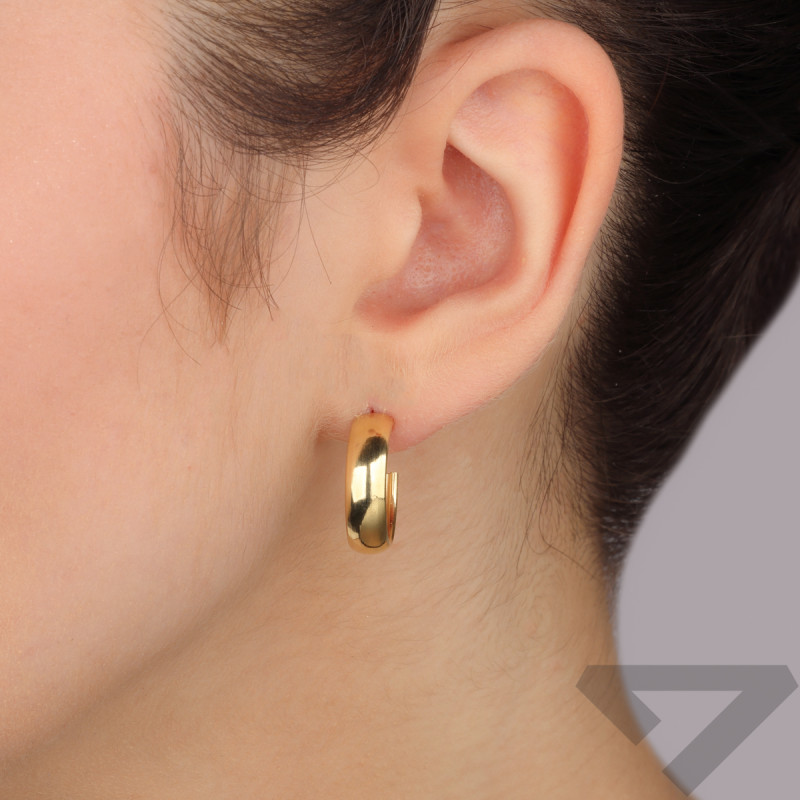 Pozłacane kolczyki srebrne kółka 15mm - JubilerSezam.pl