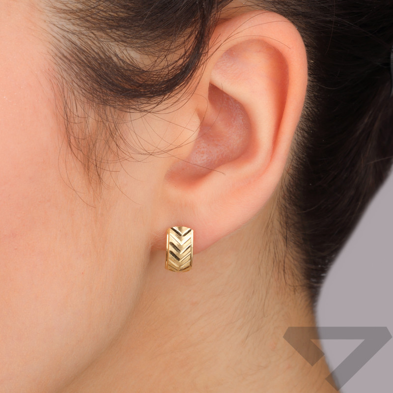 Kolczyki złote blaszki jodełka/ang.zap. CI 2329E próba 585