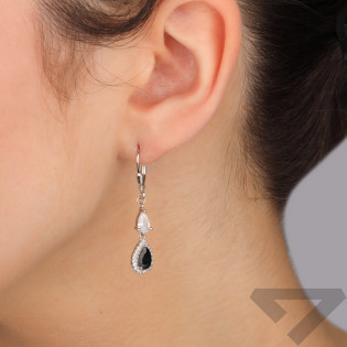 Srebrne kolczyki markizy z cyrkoniami - JubilerSezam.pl