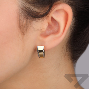 Kolczyki złote gładka blaszka z grawerem po bokach/ang.zap. CI 6359 próba 375