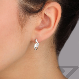 Srebrne Kolczyki Fala z Cyrkoniami pr. 925 - JubilerSezam.pl