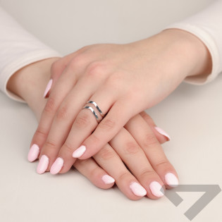 Pierścionek srebrny szpic blask podwójny PX G0034 próba 925