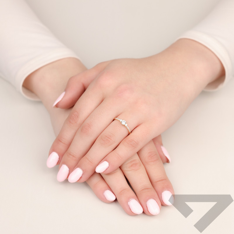 Złoty Pierścionek z Cyrkoniami pr. 585 - JubilerSezam.pl