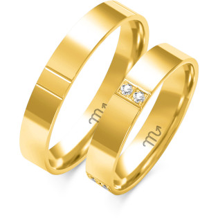 Złote Obrączki Ślubne z Diamentami pr. 585 ZO O-265 - JubilerSezam.pl