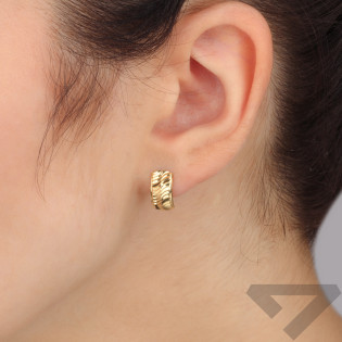 Złote kolczyki blaszki z grawerem pr. 585 - JubilerSezam.pl