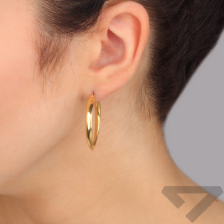 Kolczyki pozłacane kółka rurka 30mm/ang.zap. PW695 GOLD 30mm próba 925