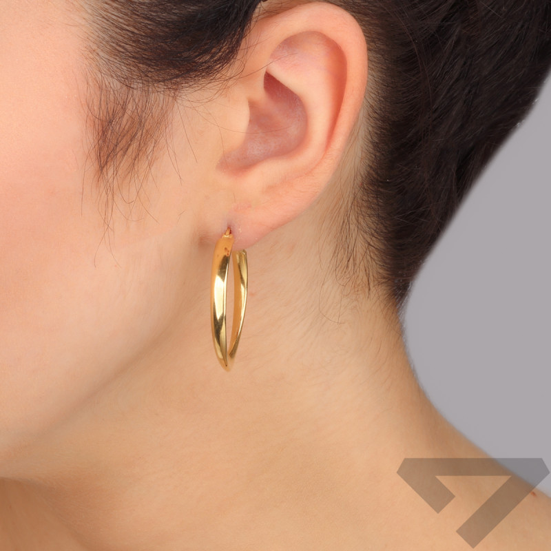 Kolczyki pozłacane kółka rurka 30mm/ang.zap. PW695 GOLD 30mm próba 925