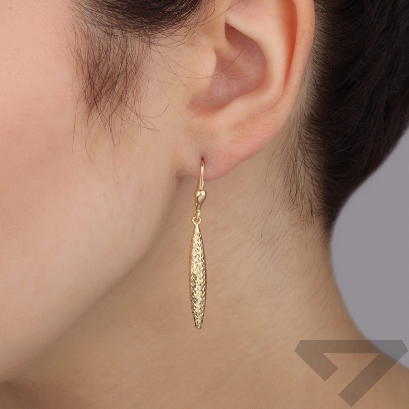 Kolczyki złote wypukła grawerowana łezka/big.zam. CI 5758 próba 375