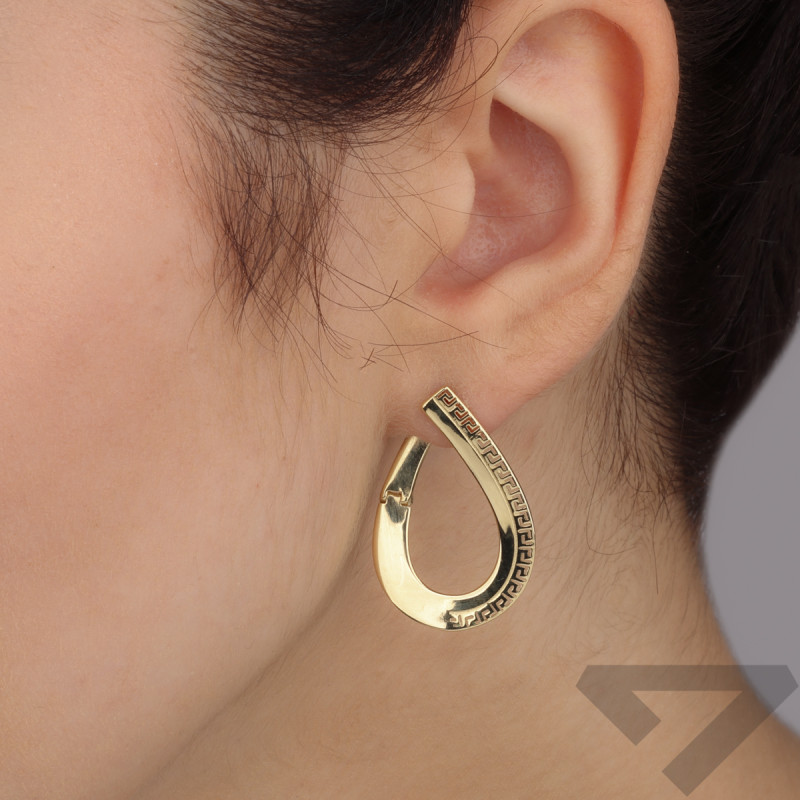Kolczyki złote kropla z motywem greki/ang.zap. CI 8161A próba 585