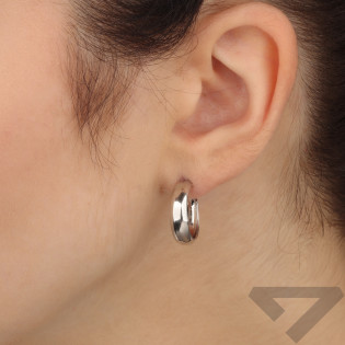 Kolczyki srebrne płaskie kółka rurka 15mm/sztyft PW694 ROD 15mm-5,00 próba 925