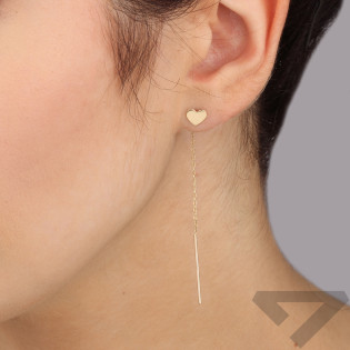 Kolczyki złote gładkie serce/pałąk przeciągane CI 7541 próba 375