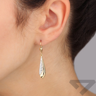 Kolczyki złote kropla z ozdobnym grawerem/big.zam. CI 6155 próba 375