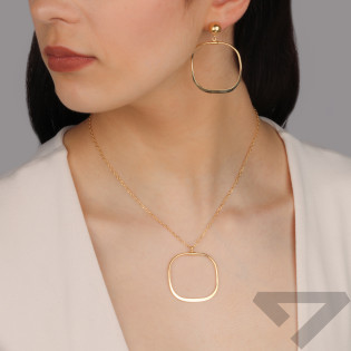 Pozłacany Naszyjnik Srebrny Kwadrat Rolo pr. 925 - JubilerSezam.pl