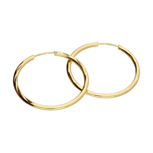 Kolczyki złote kółka szarniry grawerowane 25mm M3-187-25 próba 585