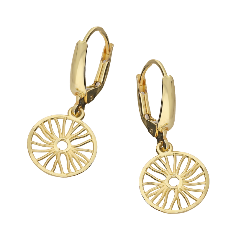 Kolczyki złote taflowane koło/big.zam. M3-342 próba 585