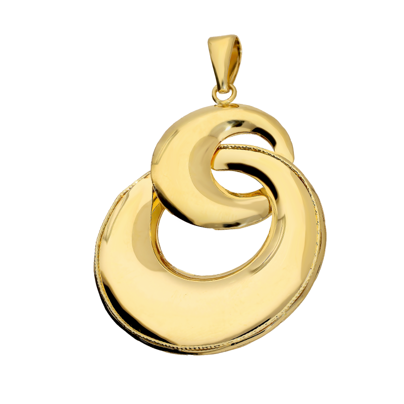 Zawieszka złota dwa zaplecione koła M3-356 próba 585