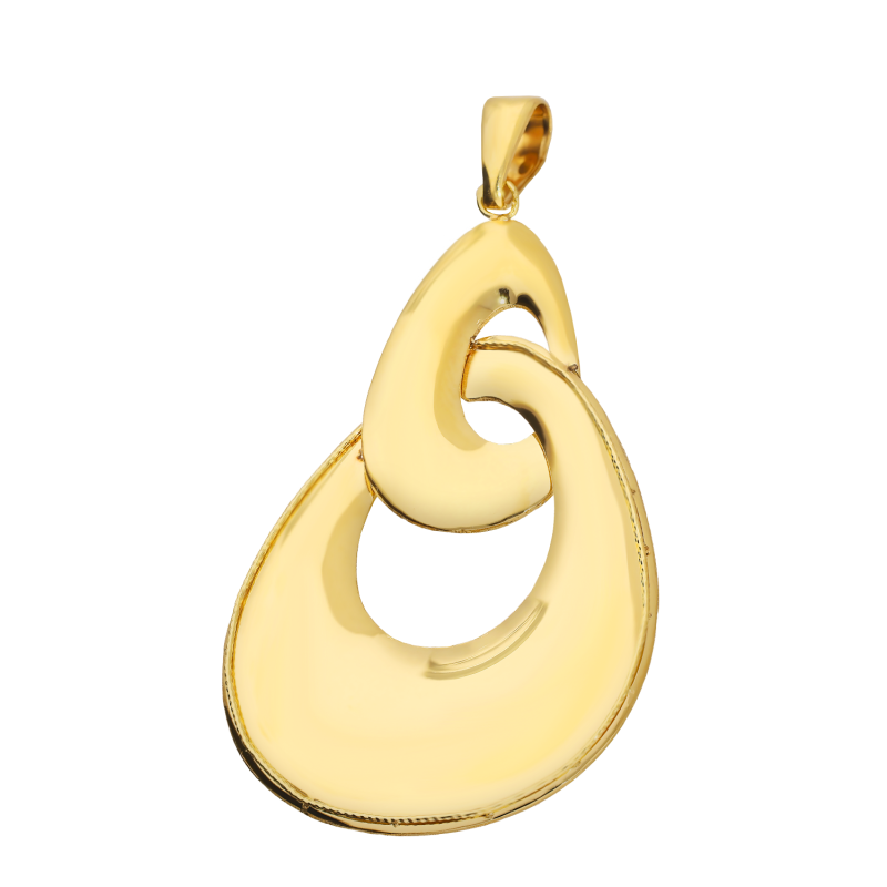 Złota zawieszka dwie zaplecione krople pr. 585 - JubilerSezam.pl