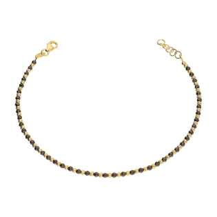 Bransoleta złota z grawerowanymi żółtymi i czarnymi kulkami/rolo M3-381 BL próba 585