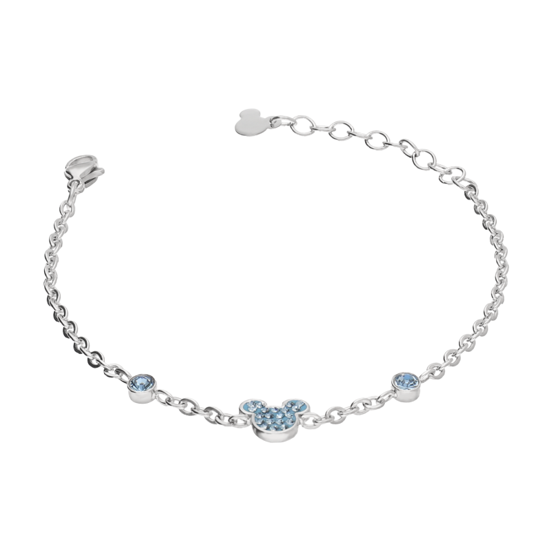 Bransoleta dla dziewczynki Myszka Mickey z niebieskimi cyrkoniami DK B600590RQL-B.CS