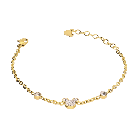 Bransoletka stalowa Disney dla dziewczynki z Myszką Mickey z białymi cyrkoniami B600590YRWL-B.CS