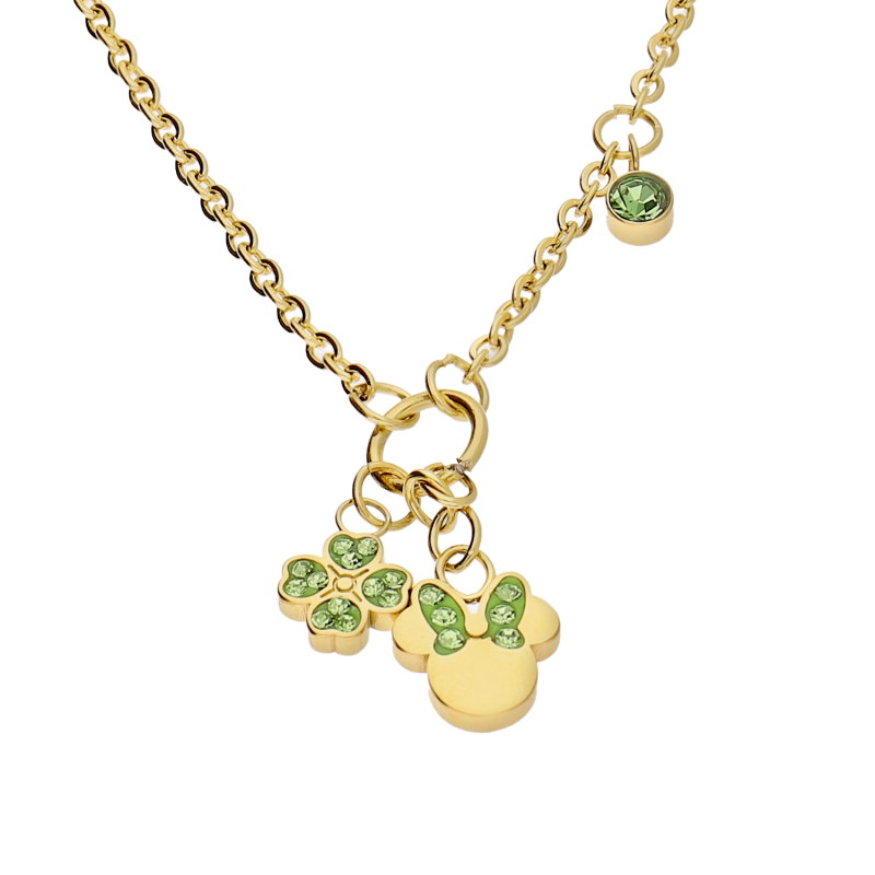 Naszyjnik Myszka Minnie Disney - Pozłacana Stal z Cyrkoniami - JubilerSezam.pl