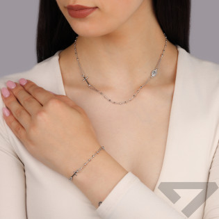 Srebrna Bransoletka Różaniec Pr. 925 z Grawerem - JubilerSezam.pl