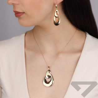 Złota zawieszka dwie zaplecione krople pr. 585 - JubilerSezam.pl