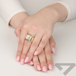 Pierścionek złoty blaszka z kwadratowym grawerem WB CI 5953 próba 585