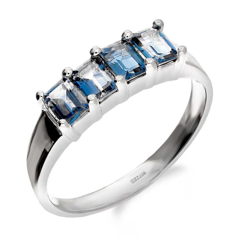 Pierścionek srebrny z naturalnymi topazami Brazylia AT 3745-R-LBT-WP próba 925