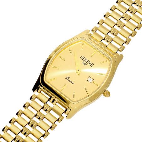 Złoty Zegarek Męski Beczułka Kwadratowa Tarcza - JubilerSezam.pl