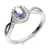 Pierścionek z niebieskim owalnym szafirem i cyrkoniami AT NA1519-R-NBS-WP próba 925