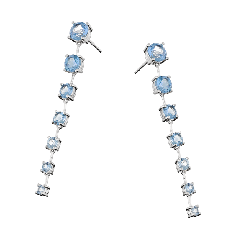 Srebrne kolczyki z topazami próby 925 - JubilerSezam.pl