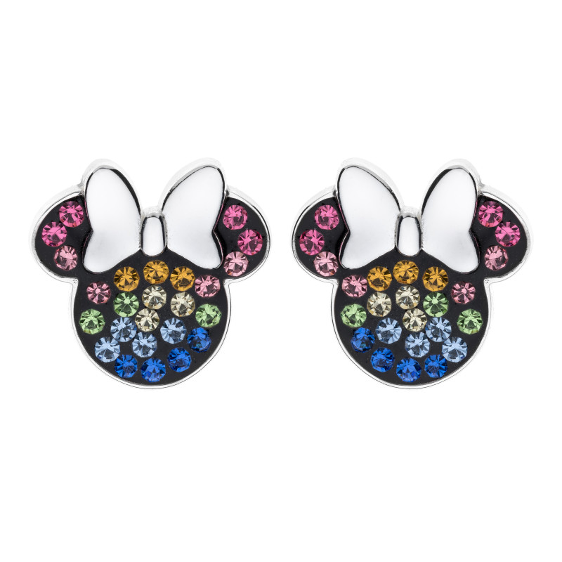 Kolczyki Disney srebrne dla dziewczynki Myszka Minnie z kolorowymi cyrkoniami/sztyft DK ES00002SRML.CS próba 925