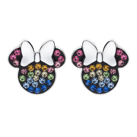Kolczyki Disney srebrne dla dziewczynki Myszka Minnie z kolorowymi cyrkoniami/sztyft DK ES00002SRML.CS próba 925