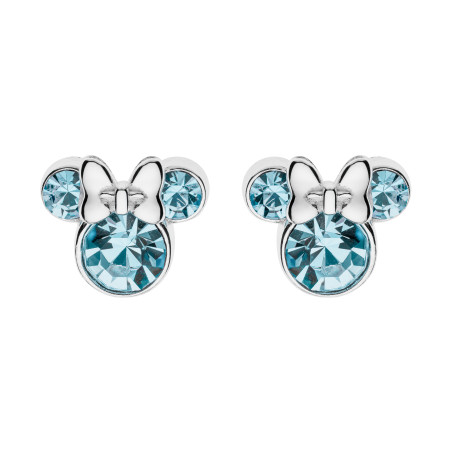 Kolczyki Disney srebrne dla dziewczynki Myszka Minnie z j.niebieskimi cyrkoniami DK ES00068SRQL.CS próba 925