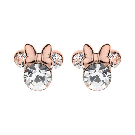 Kolczyki Disney srebrne dla dziewczynki Myszka Minnie z cyrkonią i kokardką DK ES00003PRWL.CS próba 925