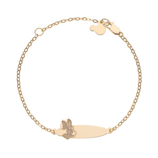 Bransoleta Disney złota dla dziewczynki blaszka z Myszką Minnie/rolo DK BG00011L-59.CS próba 375