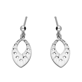 Kolczyki srebrne łezka z grawerowanymi promieniami/sztyft PW702 ROD łezka próba 925