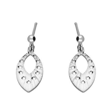 Kolczyki srebrne łezka z grawerowanymi promieniami/sztyft PW702 ROD łezka próba 925