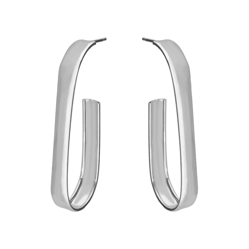 Kolczyki srebrne owalna płaska ramka/sztyft PW724 ROD 45mm-5,00 próba 925