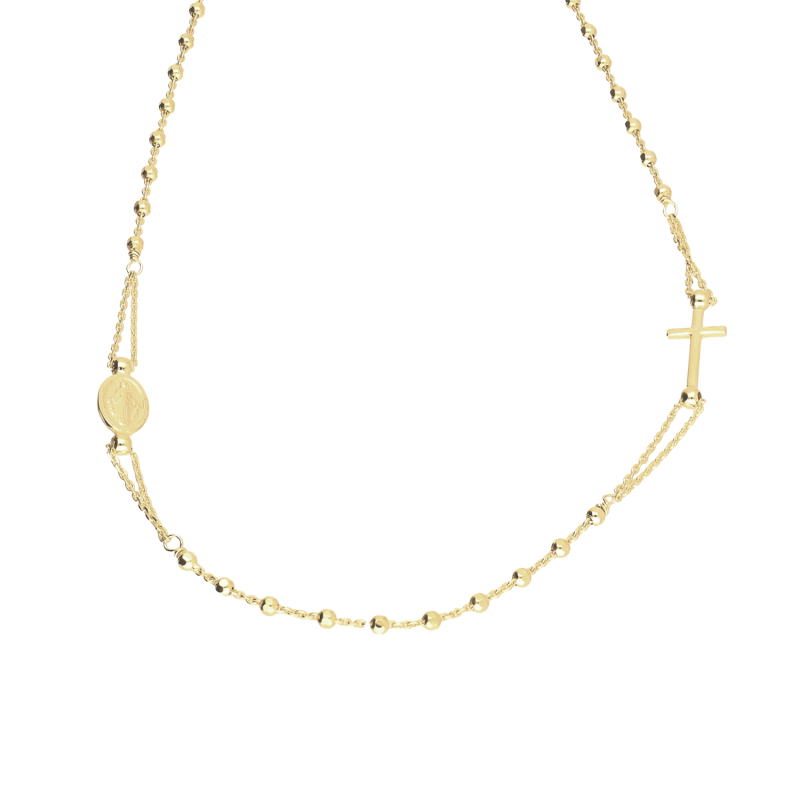 Pozłacany Różaniec Srebrny pr. 925 - JubilerSezam.pl