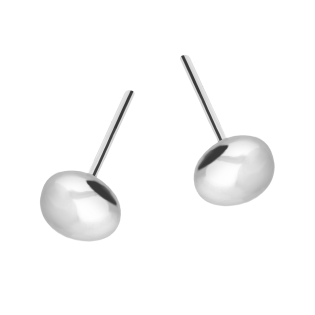 Kolczyki srebrne wypukła kulka 7 mm płaska/sztyft PW748 próba 925