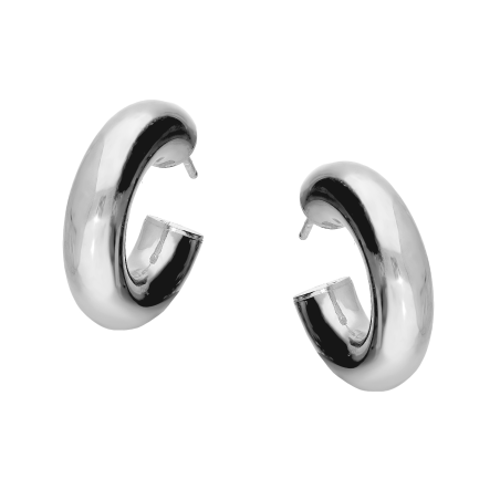 Kolczyki srebrne kółka rurka 15mm/sztyft PW693 ROD 15mm-5,00 próba 925